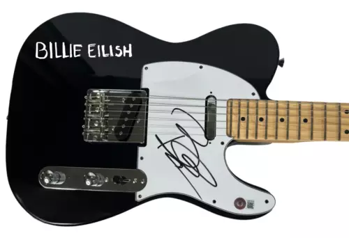 BILLIE EILISH SIGNED AUTOGRAPH ELECTRIC GUITAR BAD GUY SINGER BAS BECKETT COA COLLECTIBLE MEMORABILIA