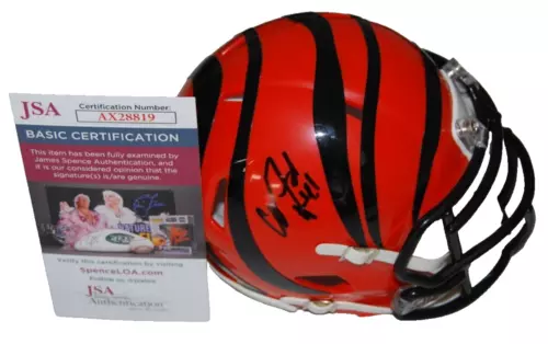 CODY FORD SIGNED (CINCINNATI BENGALS) AUTOGRAPH MINI FOOTBALL HELMET JSA AX28819 COLLECTIBLE MEMORABILIA