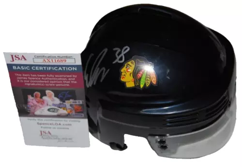 COLTON DACH SIGNED (CHICAGO BLACKHAWKS) MINI HOCKEY HELMET JSA COA AX11689 COLLECTIBLE MEMORABILIA