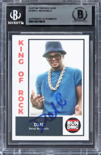 DARRYL MCDANIELS RUN DMC AUTHENTIC SIGNED CUSTOM TRADING CARD BAS SLABBED 2 COLLECTIBLE MEMORABILIA