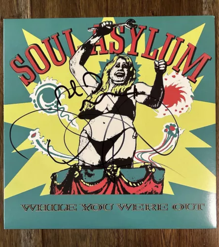 DAVE PIRNER & DAN MURPHY ‘SOUL ASYLUM’ SIGNED VINYL ‘WHILE YOU WERE OUT’ ALBUM COLLECTIBLE MEMORABILIA
