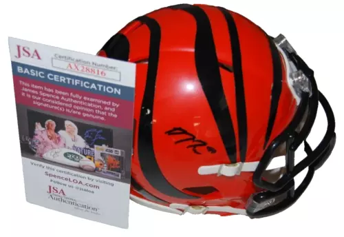 DJ TURNER SIGNED (CINCINNATI BENGALS) AUTOGRAPH MINI FOOTBALL HELMET JSA AX28816 COLLECTIBLE MEMORABILIA