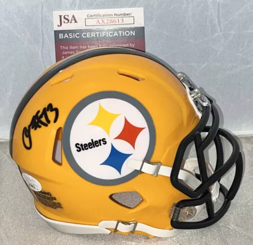ISAAC SEUMALO SIGNED PITTSBURGH STEELERS YELLOW MINI HELMET AUTOGRAPHED JSA COLLECTIBLE MEMORABILIA