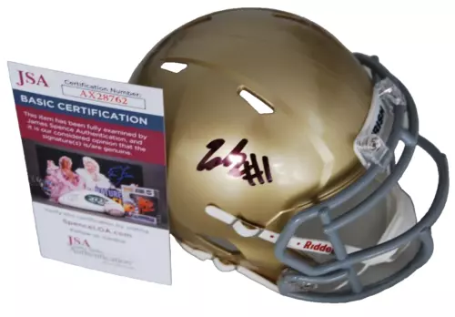 JADEN GATEHOUSE SIGNED NOTRE DAME FIGHTING IRISH MINI FOOTBALL HELMET JSAAX28762 COLLECTIBLE MEMORABILIA