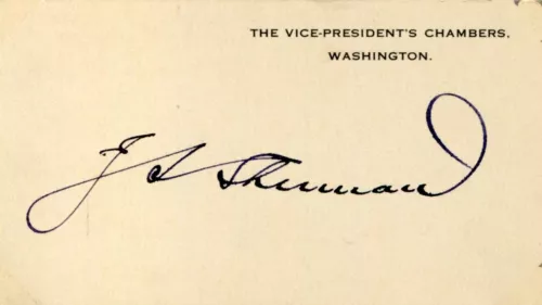 JAMES S. SHERMAN US VICE PRESIDENT UNDER TAFT SIGNED AUTOGRAPH CHAMBERS CARD COLLECTIBLE MEMORABILIA
