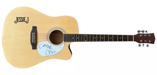 JESSIE J SIGNED AUTOGRAPH FULL SIZE ACOUSTIC GUITAR BANG BANG SINGER ACOA COA COLLECTIBLE MEMORABILIA
