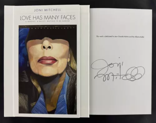 JONI MITCHELL SIGNED AUTOGRAPH LOVE HAS MANY FACES BOOK – CLOUDS W/ BECKETT COA COLLECTIBLE MEMORABILIA
