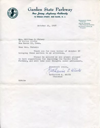 KATHARINE E. WHITE US AMBASSADOR TO DENMARK LBJ SIGNED AUTOGRAPH TSL COLLECTIBLE MEMORABILIA