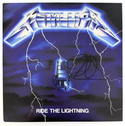 KIRK HAMMETT METALLICA SIGNED AUTOGRAPH ALBUM VINYL RIDE THE LIGHTNING – BECKETT COLLECTIBLE MEMORABILIA