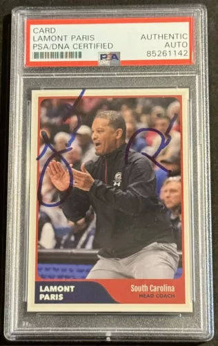 LAMONT PARIS SIGNED AUTOGRAPHED SOUTH CAROLINA CUSTOM CARD PSA/DNA SLABBED COLLECTIBLE MEMORABILIA