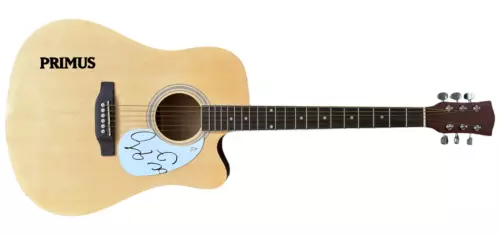 LARRY LALONDE LER PRIMUS SIGNED AUTOGRAPH FULL SIZE ACOUSTIC GUITAR ACOA COA COLLECTIBLE MEMORABILIA