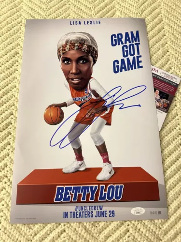 LISA LESLIE SIGNED UNCLE DREW MOVIE POSTER 11 X 17 JSA AUTHENTICATION COA COLLECTIBLE MEMORABILIA