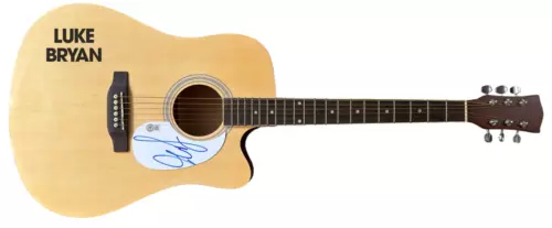 LUKE BRYAN SIGNED AUTOGRAPH FULL SIZE ACOUSTIC GUITAR COUNTRY SINGER BECKETT COA COLLECTIBLE MEMORABILIA