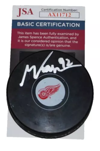 MARCO KASPER SIGNED (DETROIT RED WINGS) SOUVENIR HOCKEY PUCK JSA AX11712 COLLECTIBLE MEMORABILIA