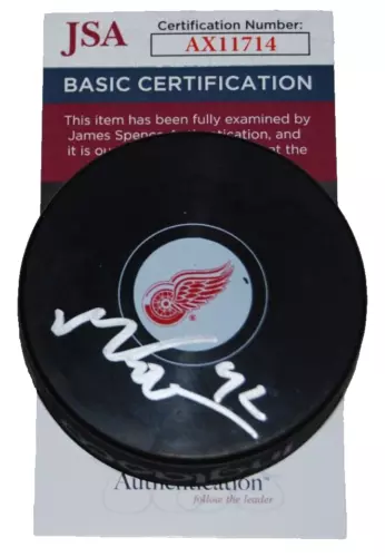 MARCO KASPER SIGNED (DETROIT RED WINGS) SOUVENIR HOCKEY PUCK JSA AX11714 COLLECTIBLE MEMORABILIA