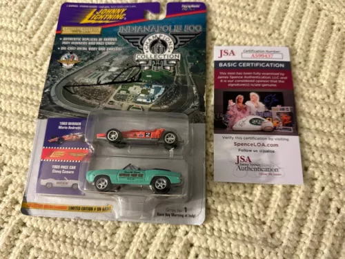 MARIO ANDRETTI SIGNED 1:64 DIECAST JSA AUTHENTICATED COA 1969 INDY 500 COLLECTIBLE MEMORABILIA