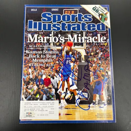 MARIO CHALMERS SIGNED SPORTS ILLUSTRATED MAGAZINE PSA/DNA KANSAS AUTOGRAPHED MAR COLLECTIBLE MEMORABILIA