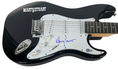 MARTY STUART SIGNED AUTOGRAPH ELECTRIC GUITAR COUNTRY JOHNNY CASH BECKETT COA COLLECTIBLE MEMORABILIA