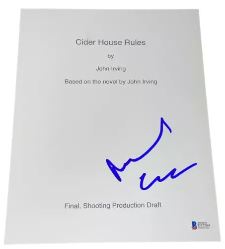 MICHAEL CAINE SIGNED AUTOGRAPH CIDER HOUSE RULES FULL SCRIPT SCREENPLAY BECKETT COLLECTIBLE MEMORABILIA