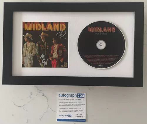 MIDLAND BAND SIGNED ON THE ROCKS FRAMED & MATTED CD & AUTOGRAPH COA ACOA COLLECTIBLE MEMORABILIA