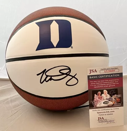 MIKE DUNLEAVY JR. SIGNED FULL SIZE DUKE BLUE DEVILS LOGO BASKETBALL BALL JSA COLLECTIBLE MEMORABILIA