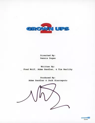 NICK SWARSDON SIGNED AUTOGRAPH FULL MOVIE SCRIPT ACOA GROWN UPS 2 ADAM SANDLER