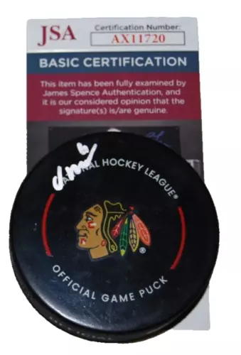 OLIVER MOORE SIGNED (CHICAGO BLACKHAWKS) OFFICIAL HOCKEY GAME PUCK JSA AX11720 COLLECTIBLE MEMORABILIA