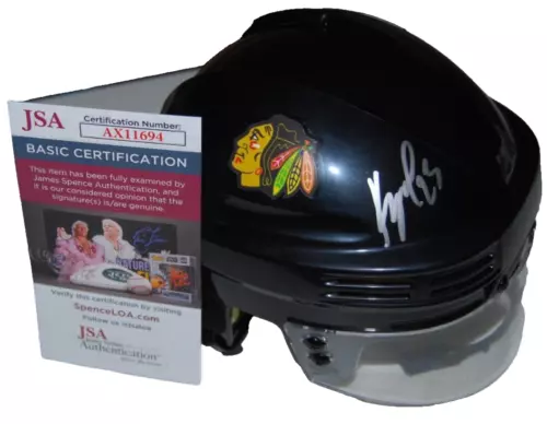 PHILIPP KURASHEV SIGNED (CHICAGO BLACKHAWKS) MINI HOCKEY HELMET JSA COA AX11694 COLLECTIBLE MEMORABILIA