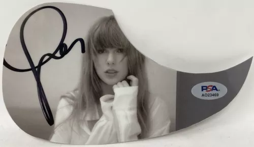 PSA/DNA POETS TAYLOR SWIFT AUTOGRAPHED LIMITED EDITION ACOUSTIC GUITAR PICKGUARD COLLECTIBLE MEMORABILIA