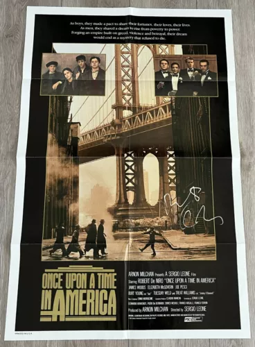 ROBERT DENIRO SIGNED ONCE UPON A TIME IN AMERICA 27×41 POSTER WPROOF BECKETT COA COLLECTIBLE MEMORABILIA