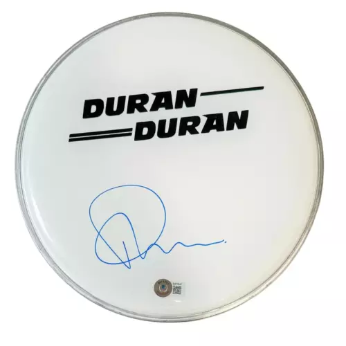 ROGER TAYLOR DURAN DURAN SIGNED AUTOGRAPH 10″ DRUMHEAD DRUMMER BECKETT COA COLLECTIBLE MEMORABILIA