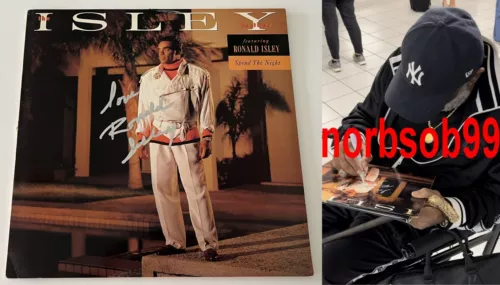 RONALD ISLEY BROTHERS SIGNED SPEND THE NIGHT VINYL W/EXACT PROOF & BECKETT COA COLLECTIBLE MEMORABILIA