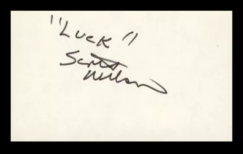 SCOTT NELSON REMEMBRACE OF A FORGOTTEN MAN SIGNED 3×5 INDEX CARD BAS #BP00924 COLLECTIBLE MEMORABILIA