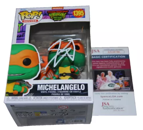 SHAMON BROWN SIGNED (TMNT) #1395 MICHELANGELO TURTLES FUNKO POP #1559 JSAAX28786 COLLECTIBLE MEMORABILIA