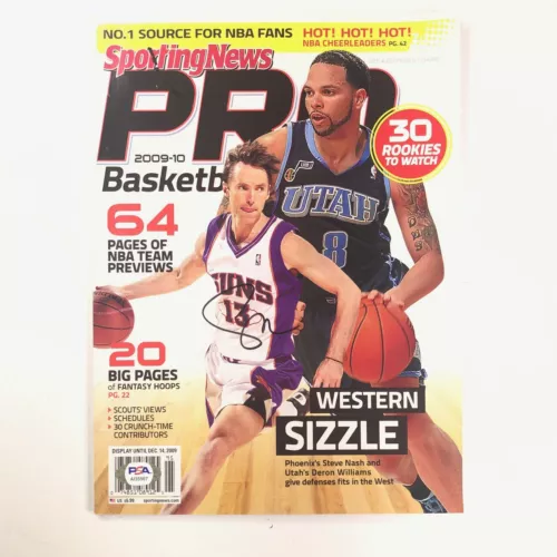 STEVE NASH SIGNED MAGAZINE PSA/DNA PHOENIX SUNS AUTOGRAPHED COLLECTIBLE MEMORABILIA
