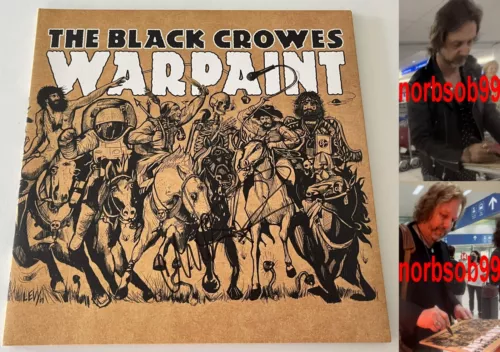 THE BLACK CROWES CHRIS & RICH ROBINSON SIGNED WARPAINT VINYL W/PROOF BECKETT COA COLLECTIBLE MEMORABILIA