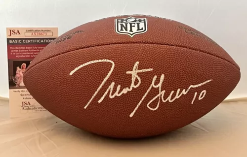 TRENT GREEN KANSAS CITY CHIEFS RAMS SIGNED NFL FOOTBALL AUTOGRAPHED JSA COLLECTIBLE MEMORABILIA