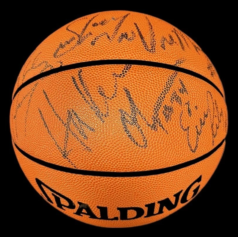 1993-94 HOUSTON ROCKETS NBA CHAMPS TEAM SIGNED OFFICIAL GAME BASKETBALL JSA COA COLLECTIBLE MEMORABILIA