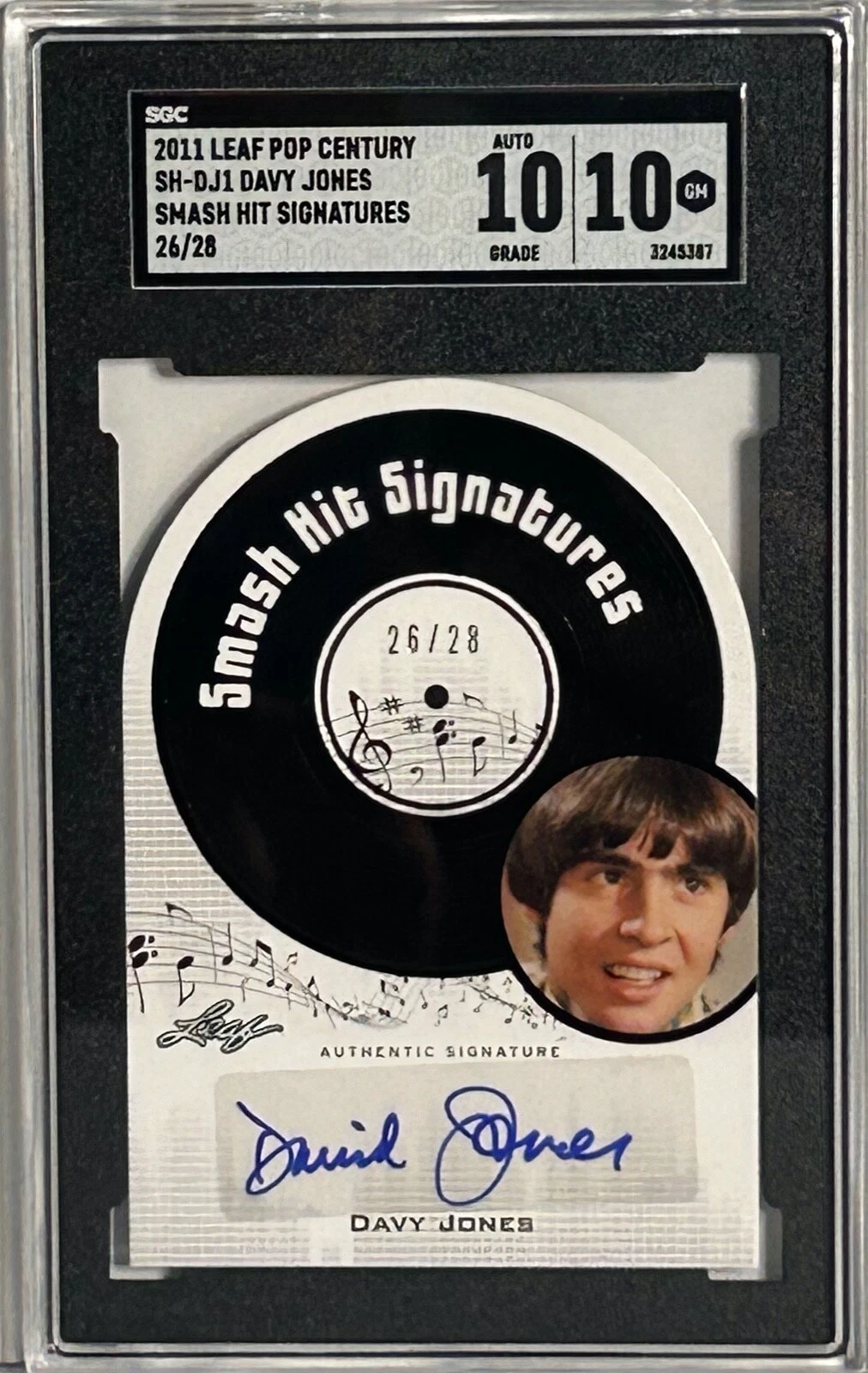 DAVY JONES THE MONKEES Signed Slabbed Encapsulated Grade 10 2011 Pop Century