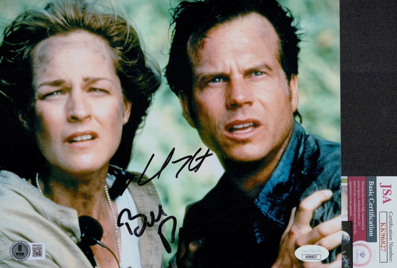BILL PAXTON HELEN HUNT Signed Autograph 8x10 Photo TWISTER JSA COA
