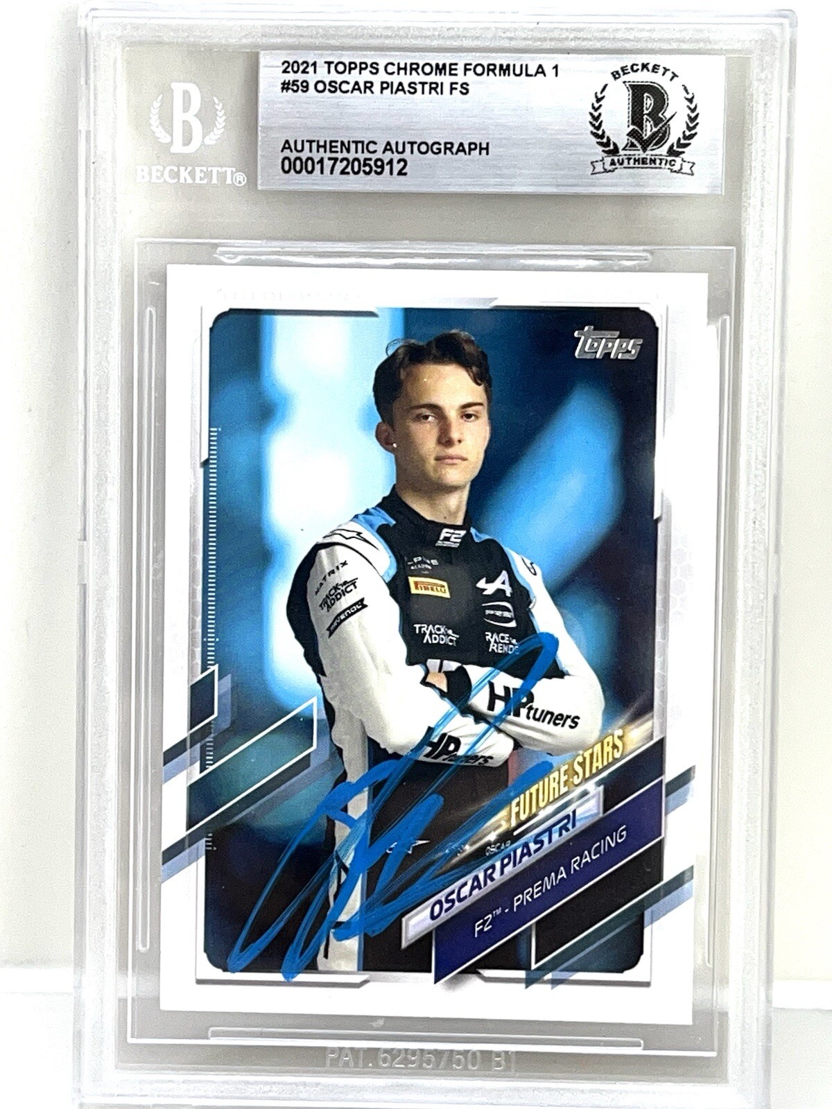 OSCAR PIASTRI SIGNED 2021 TOPPS CHROME FORMULA 1 ROOKIE CARD RC BECKETT CERT #2