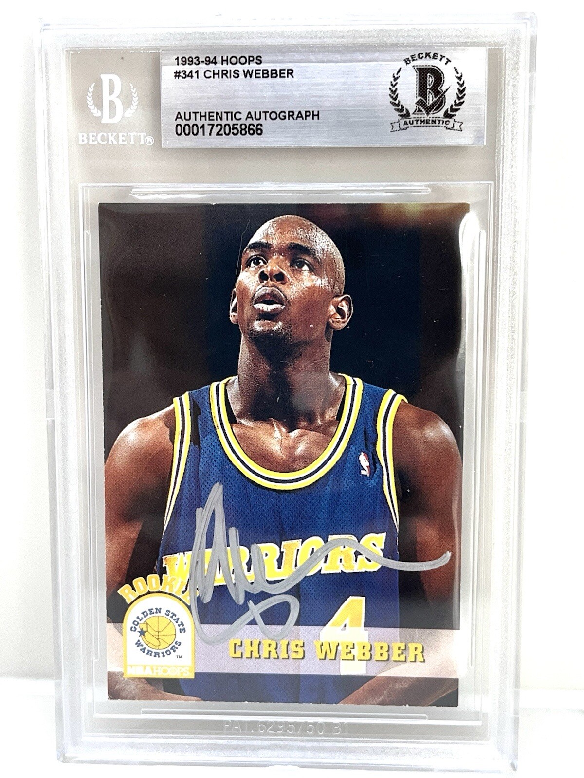 Chris Webber hand signed 1993-94 NBA Hoops Rookie Card #341 Beckett Authentic