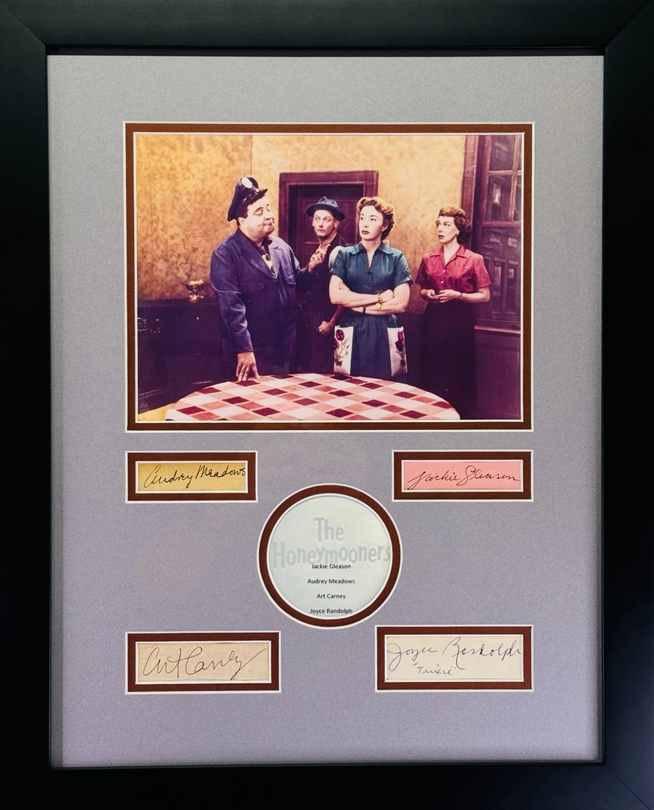 THE HONEYMOONERS J. GLEASON A. MEADOWS A. CARNEY RANDOLPH Signed Framed ACOA LOA