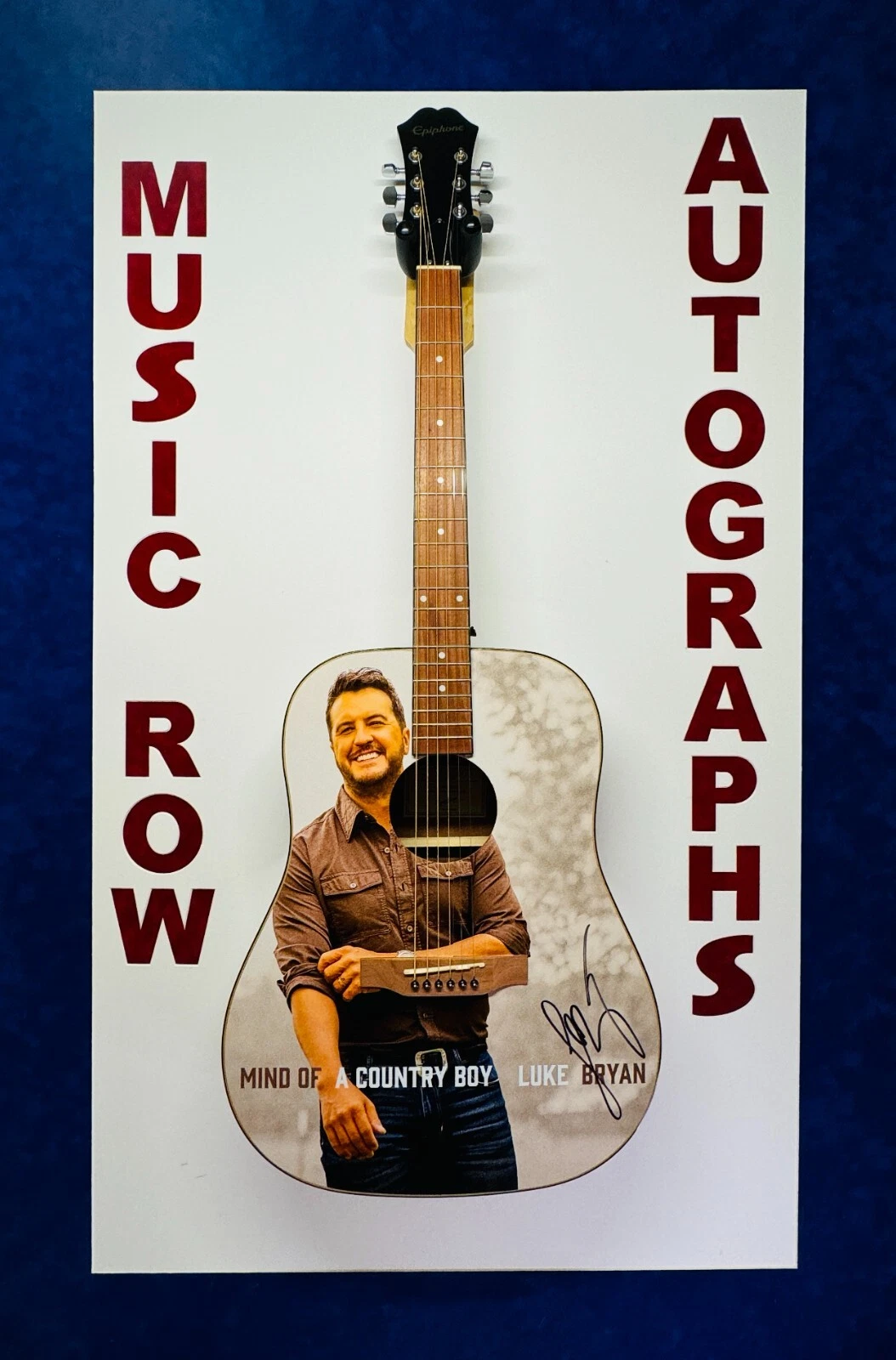 LUKE BRYAN Signed Autograph Epiphone Acoustic Guitar ACOA LOA w/ graphics