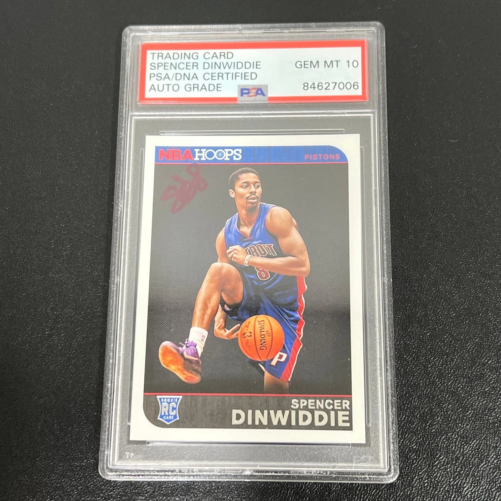 2014 Panini NBA Hoops #292 Spencer Dinwiddie Signed Card AUTO 10 PSA Slabbed Pis