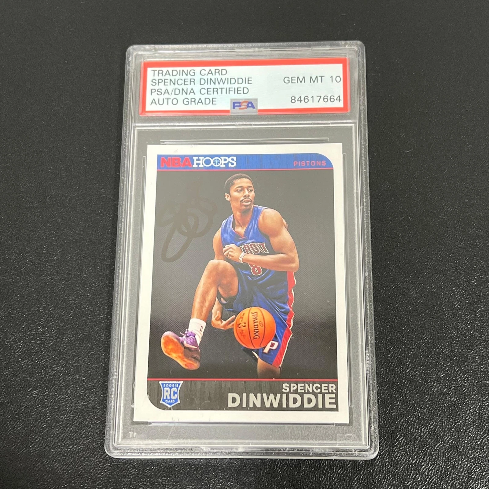 2014 Panini NBA Hoops #292 Spencer Dinwiddie Signed Card AUTO 10 PSA Slabbed Pis