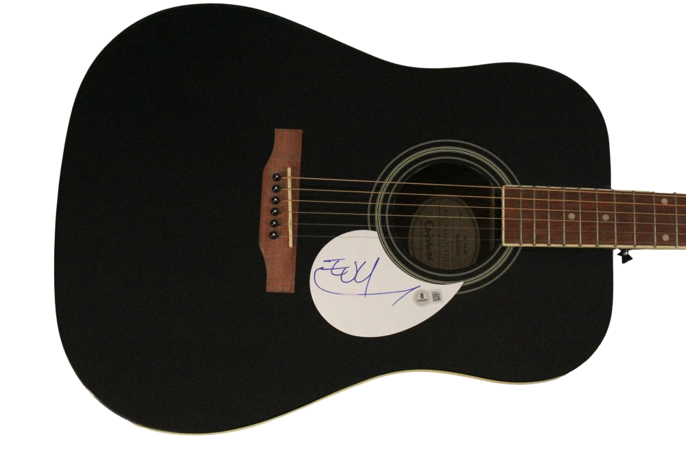 The Edge U2 Signed Autograph Gibson Epiphone Acoustic Guitar w/ Beckett COA
