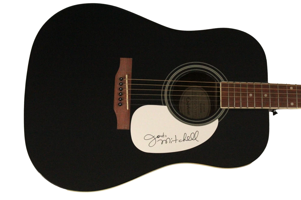 Joni Mitchell Signed Autograph Gibson Epiphone Acoustic Guitar w/ JSA COA