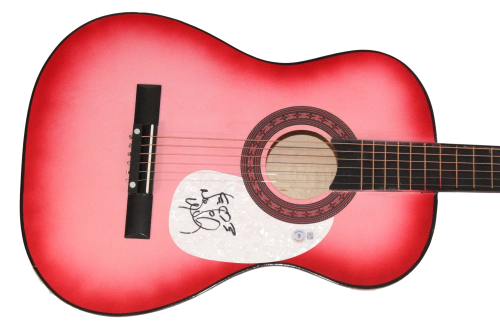 Nancy Wilson Heart Signed Autograph Pink Acoustic Guitar Little Queen w/ Beckett