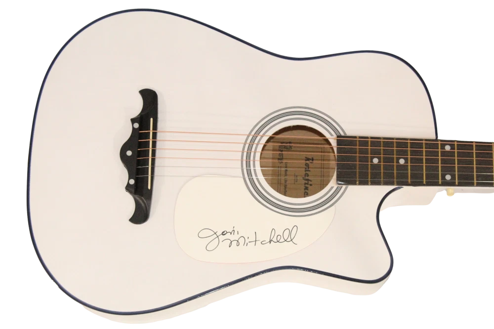 Joni Mitchell Signed Autograph Acoustic Guitar - Both Sides Now Clouds JSA COA